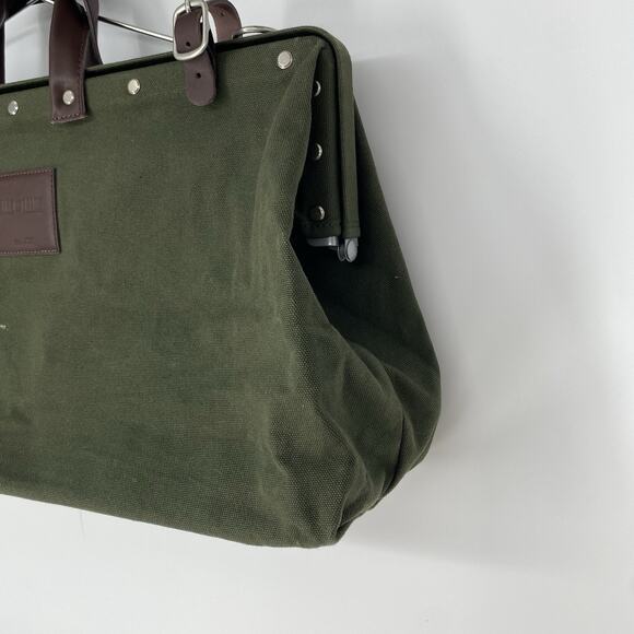 Line of Trade Weekender Green Canvas And Leather Bag Large - Picture 3 of 7